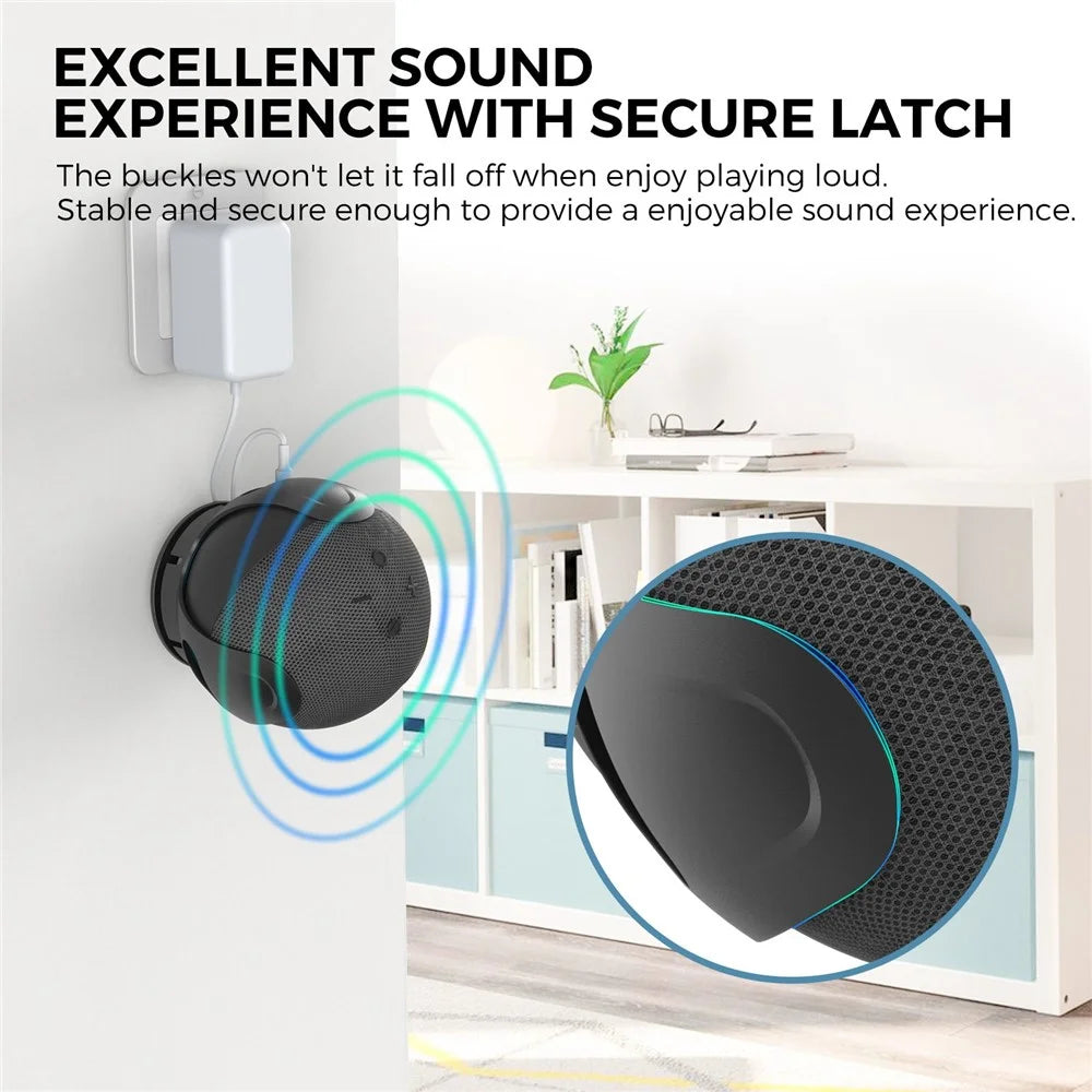 AHASTYLE PT183 for Amazon Alexa Echo Dot 4 Wall Mount Holder Stand Space Saving Bracket Smart Speaker Accessory - White - 5