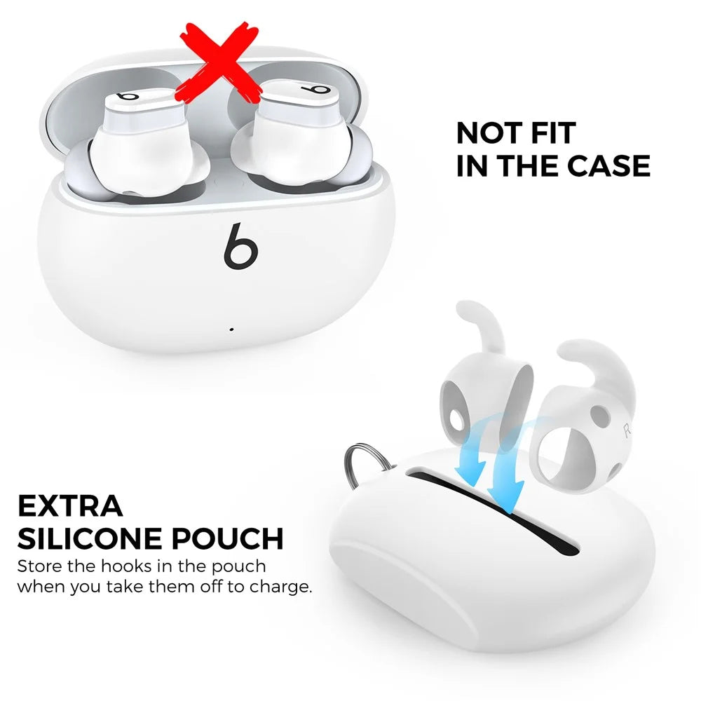 AHASTYLE PT172 1 Pair Silicone Earphone Cap for Beats Studio Buds, Soft Comfortable Ear Tips Replacement - Black - 5