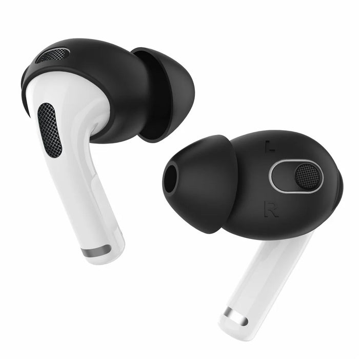 AHASTYLE PT66-3 3 Pairs Earphone Silicone Caps for Apple AirPods 3, Wireless Earbud Eartips Replacement, Size: M - Black - 2