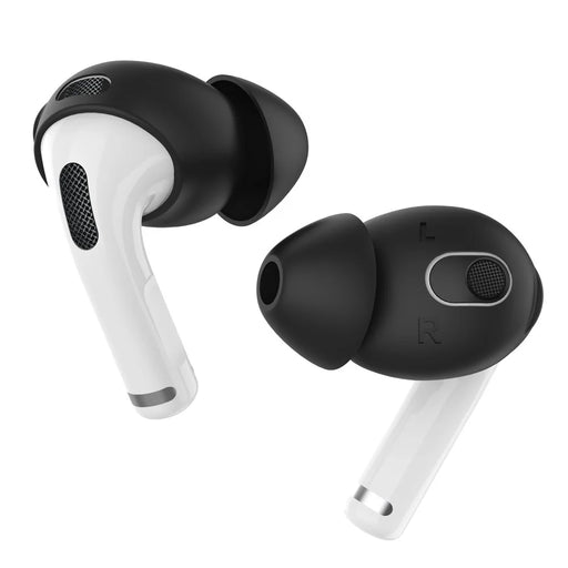AHASTYLE PT66-3 3 Pairs Silicone Earphone Cap for AirPods 3, Soft Comfortable Ear Tips Replacement, Size: S - Black - 2