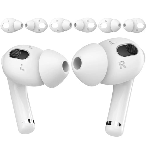 AHASTYLE PT66-3 3 Pairs Earphone Cap for Apple AirPods 3, Silicone Earphone Silicone Cover Cap Eartip, Size: S+M+L - White - 1