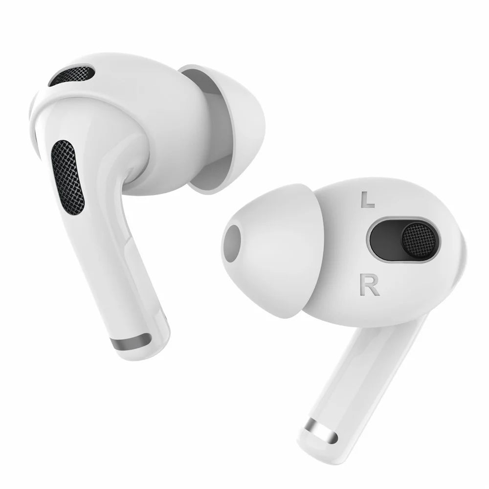 AHASTYLE PT66-3 3 Pairs Earphone Cap for Apple AirPods 3, Silicone Earphone Silicone Cover Cap Eartip, Size: S+M+L - White - 2