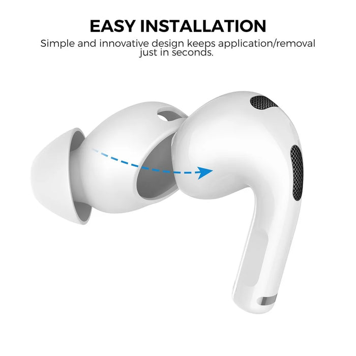AHASTYLE PT66-3 3 Pairs Earbud Silicone Ear Tips for Apple AirPods 3, Earphone Soft Cover Cap Replacement, Size: L - Black - 4