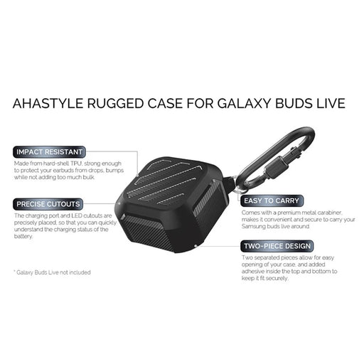 AHASTYLE PT131 For Samsung Galaxy Buds Live / Buds Pro / Buds 2 Bluetooth-compatible Earphone TPU Protective Cover Anti-scratch Anti-drop Case - Midnight Blue - 2