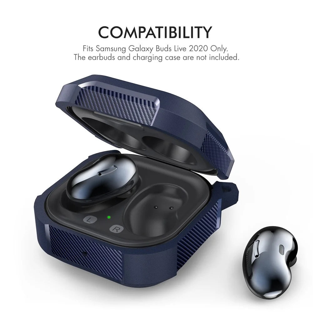 AHASTYLE PT131 For Samsung Galaxy Buds Live / Buds Pro / Buds 2 Bluetooth-compatible Earphone TPU Protective Cover Anti-scratch Anti-drop Case - Midnight Blue - 3