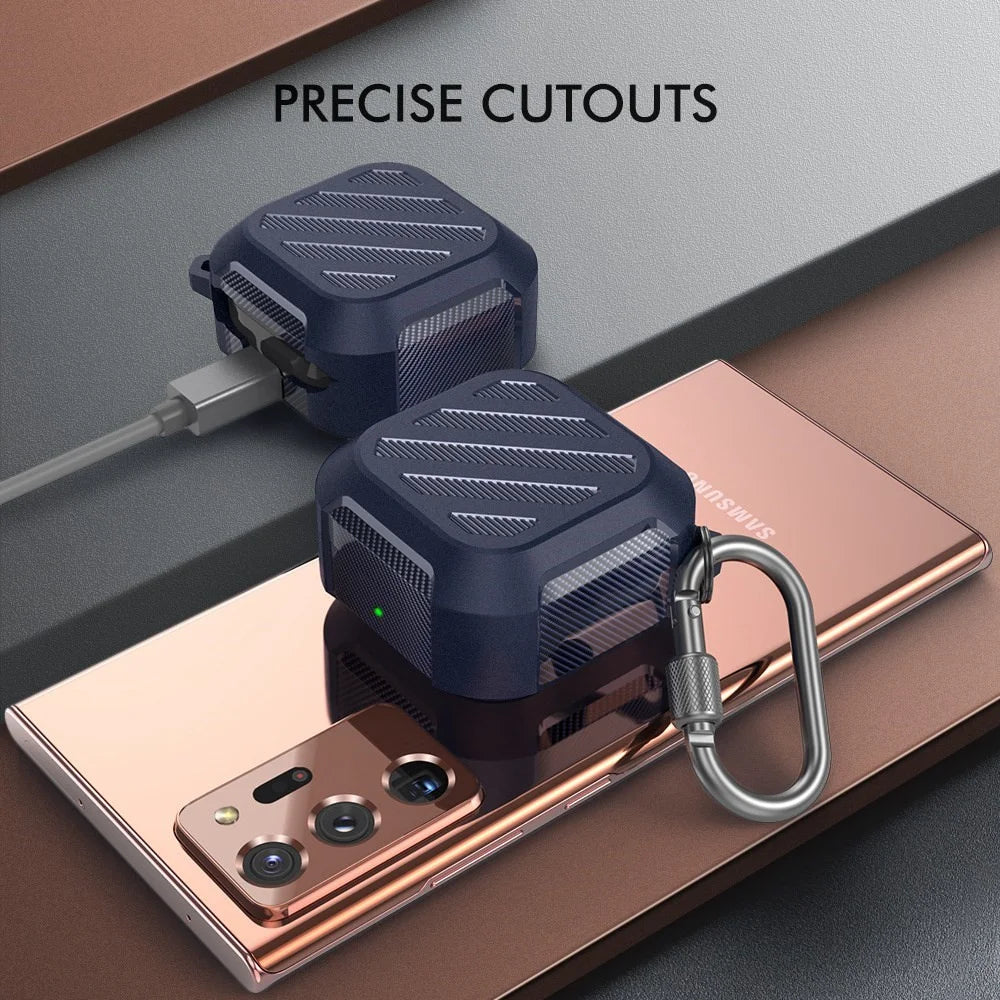 AHASTYLE PT131 For Samsung Galaxy Buds Live / Buds Pro / Buds 2 Bluetooth-compatible Earphone TPU Protective Cover Anti-scratch Anti-drop Case - Midnight Blue - 4