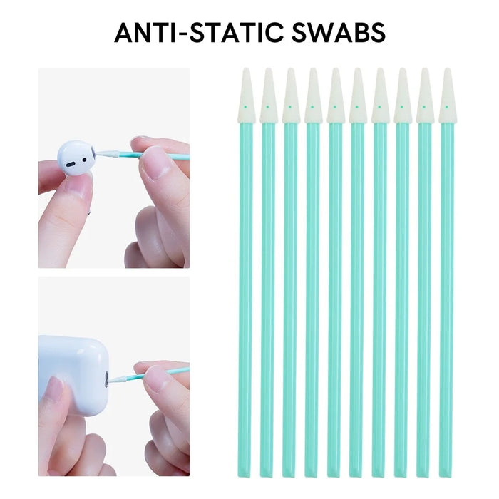 AHASTYLE PT-DD178 Bluetooth-compatible Headset Keyboard Cleaning Tools Kit Dust Removal Pen Brush Tweezers Wipe Cloth Set - Blue - 4
