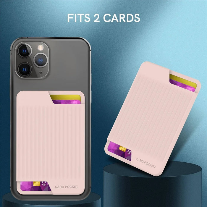 AHASTYLE PT169 Adhesive Card Sleeve Universal Phone Stick On Silicone Credit Card Holder Pocket - Black - 3