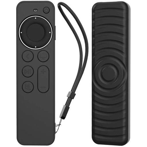 AHASTYLE PT167 for Apple TV Remote Silicone Protective Shell Anti-drop Case Cover with Lanyard - Black - 1