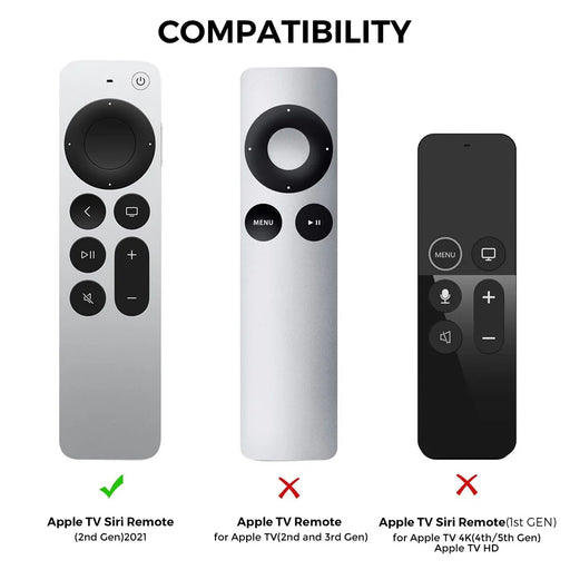 AHASTYLE PT167 for Apple TV Remote Silicone Protective Shell Anti-drop Case Cover with Lanyard - Black - 2