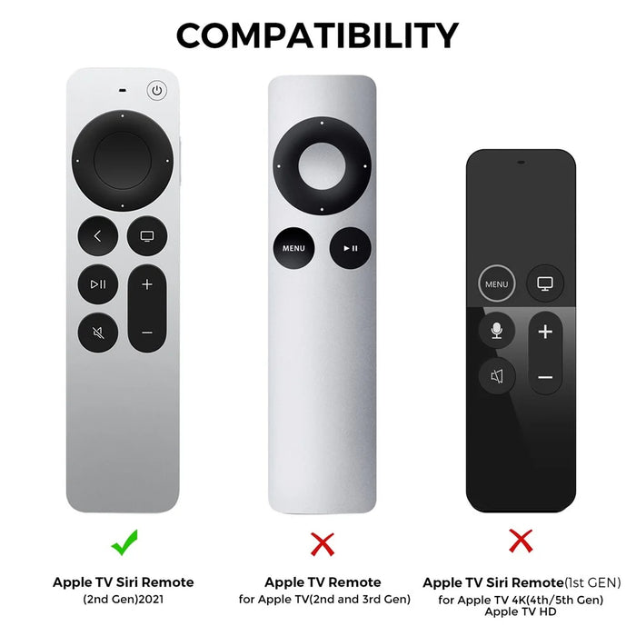 AHASTYLE PT167 for Apple TV Remote Silicone Protective Shell Anti-drop Case Cover with Lanyard - Black - 2