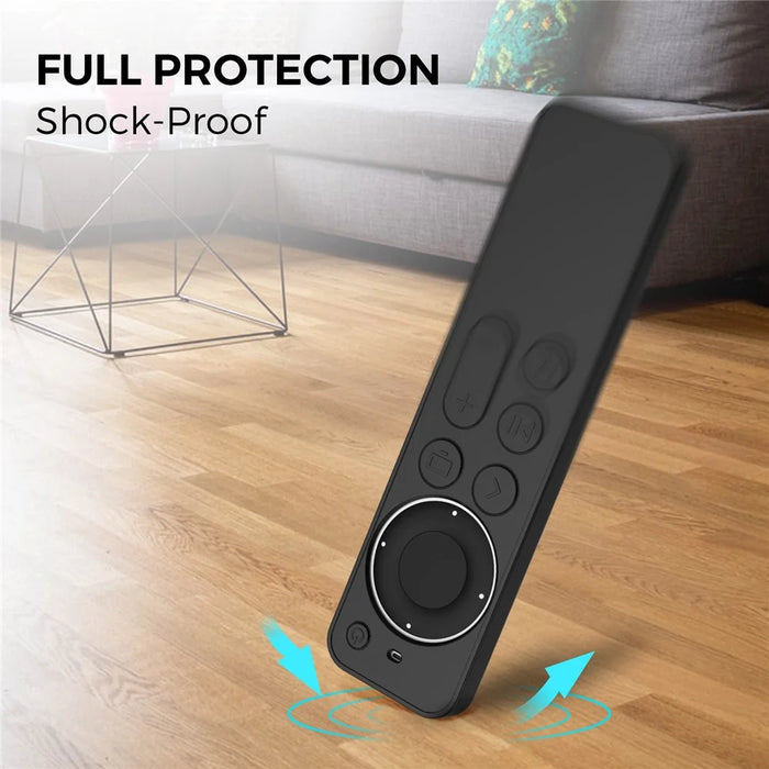 AHASTYLE PT167 for Apple TV Remote Silicone Protective Shell Anti-drop Case Cover with Lanyard - Black - 4