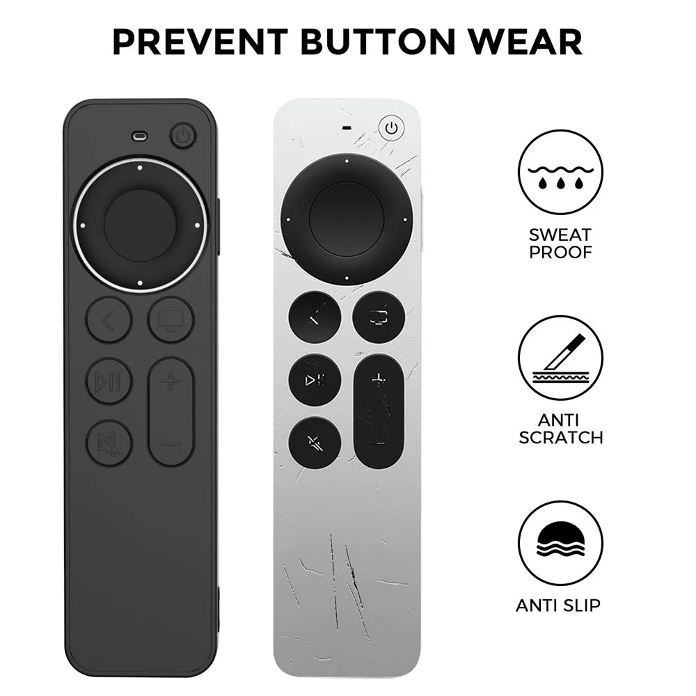 AHASTYLE PT167 for Apple TV Remote Silicone Protective Shell Anti-drop Case Cover with Lanyard - Black - 5