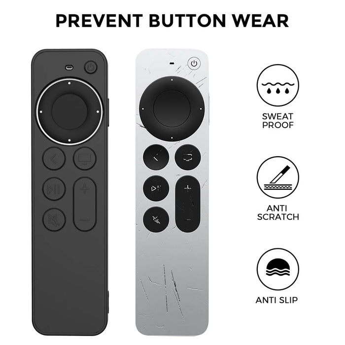 AHASTYLE PT167 for Apple TV Remote Silicone Protective Shell Anti-drop Case Cover with Lanyard - Black - 5