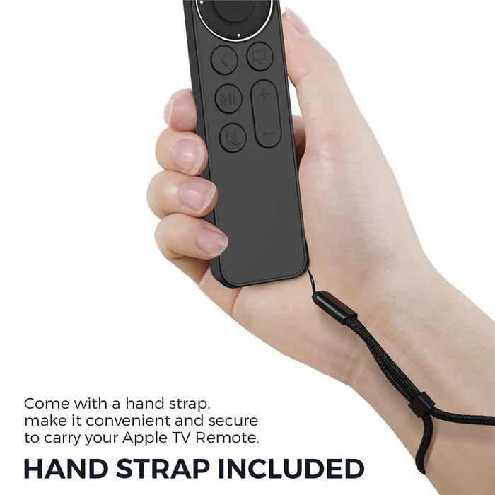 AHASTYLE PT167 for Apple TV Remote Silicone Protective Shell Anti-drop Case Cover with Lanyard - Black - 6