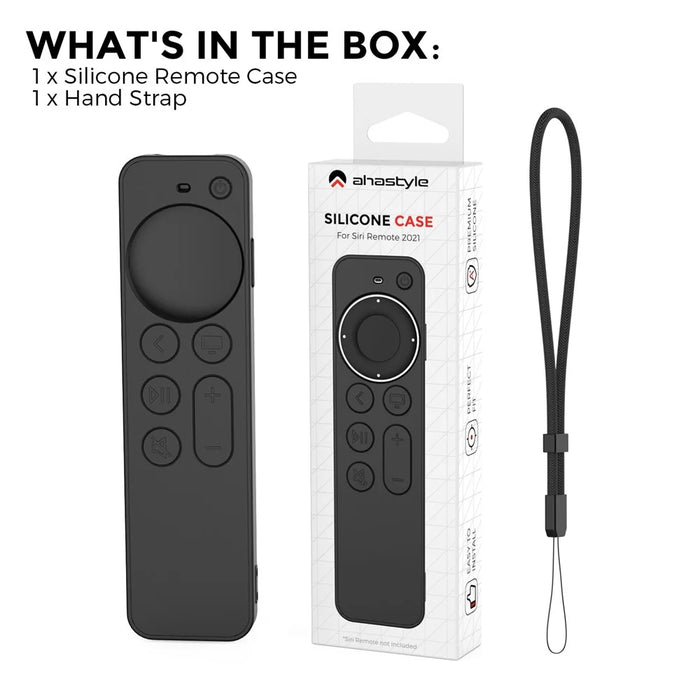 AHASTYLE PT167 for Apple TV Remote Silicone Protective Shell Anti-drop Case Cover with Lanyard - Black - 7