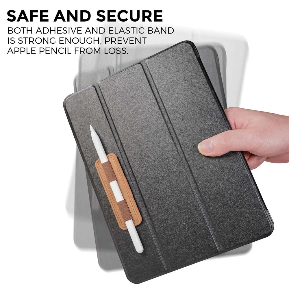 AHASTYLE PT184 For Apple Pencil Adhesive PU Leather Stylus Pen Holder Elastic Band Design Pen Fixing Sleeve - Brown - 4
