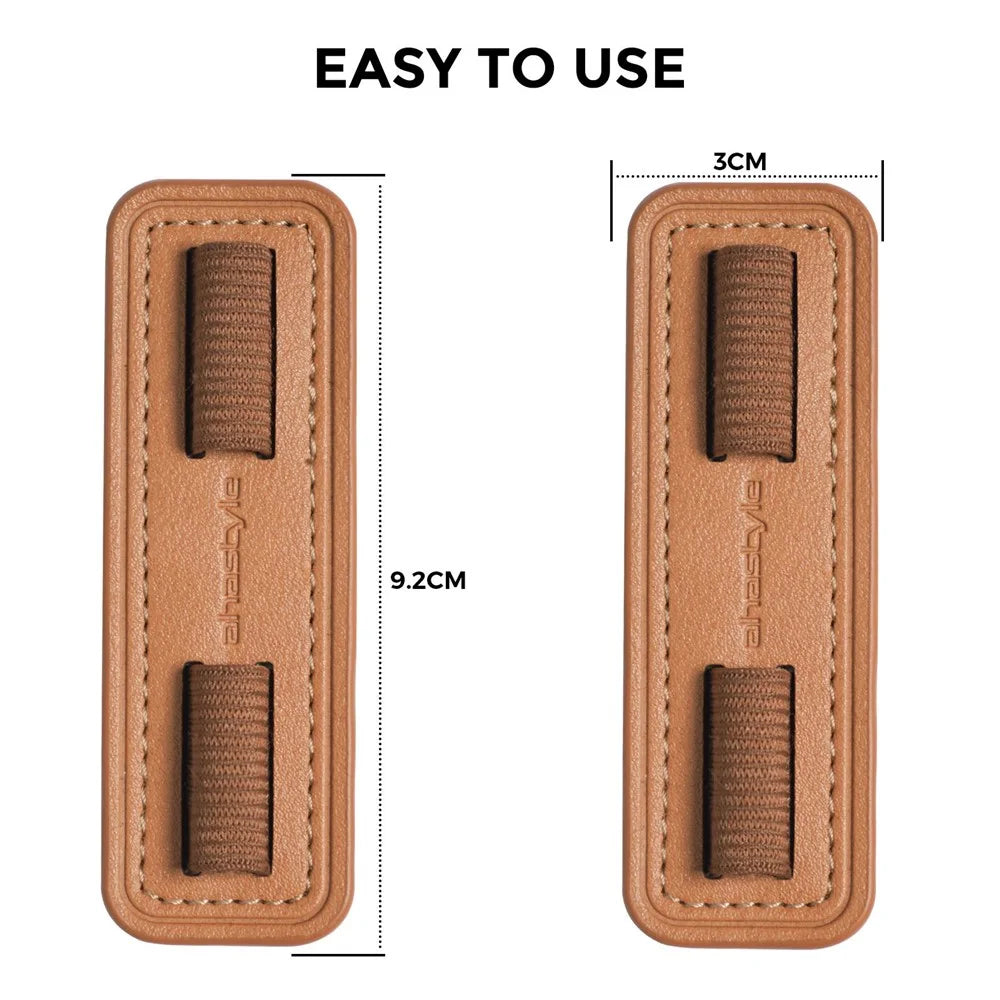AHASTYLE PT184 For Apple Pencil Adhesive PU Leather Stylus Pen Holder Elastic Band Design Pen Fixing Sleeve - Brown - 5