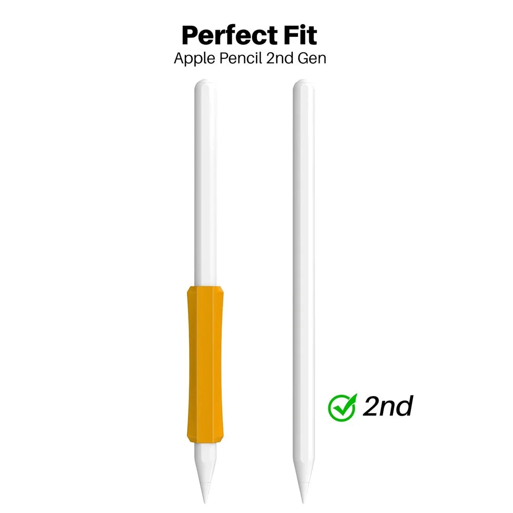 AHASTYLE PT-LC03 For Apple Pencil (1st Generation) / (2nd Generation) Pen Grip Non-Slip Protective Sleeve Silicone Stylus Pen Grip Cover - Yellow - 2