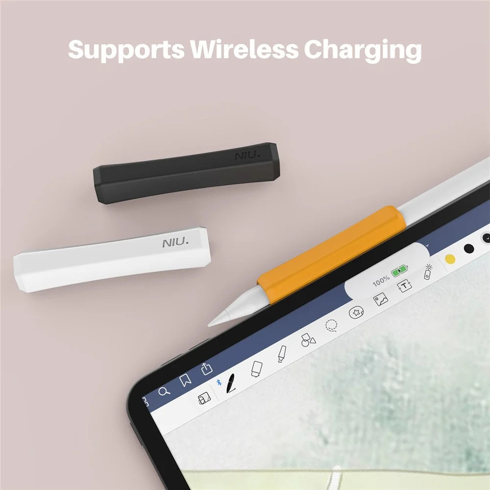 AHASTYLE PT-LC03 For Apple Pencil (1st Generation) / (2nd Generation) Pen Grip Non-Slip Protective Sleeve Silicone Stylus Pen Grip Cover - Yellow - 3