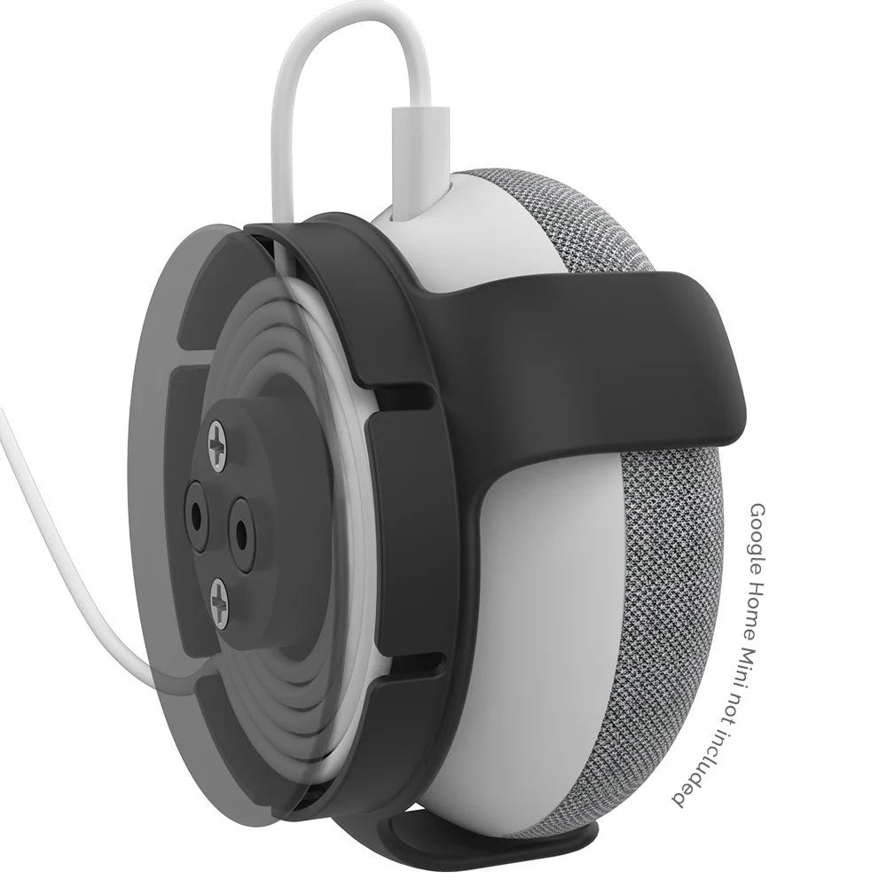 AHASTYLE PT62-G for Google Home Mini Wall Mount Bracket Holder Smart Speaker Cord Management Storage Hanger - Black - 2