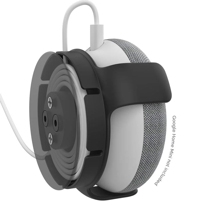 AHASTYLE PT62-G for Google Home Mini Wall Mount Bracket Holder Smart Speaker Cord Management Storage Hanger - Black - 2