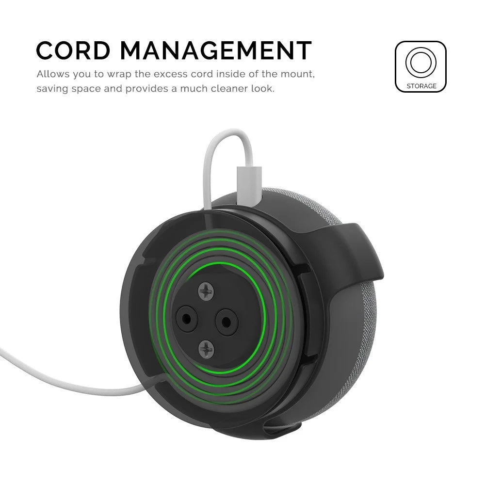 AHASTYLE PT62-G for Google Home Mini Wall Mount Bracket Holder Smart Speaker Cord Management Storage Hanger - Black - 3