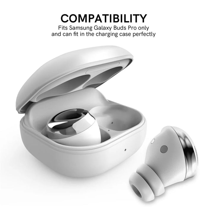 AHASTYLE PT168 3 Pairs Earphone Cap for Samsung Galaxy Buds Pro, Earbud Silicone Cover Eartips Replacement, Size: S+M+L - White - 3