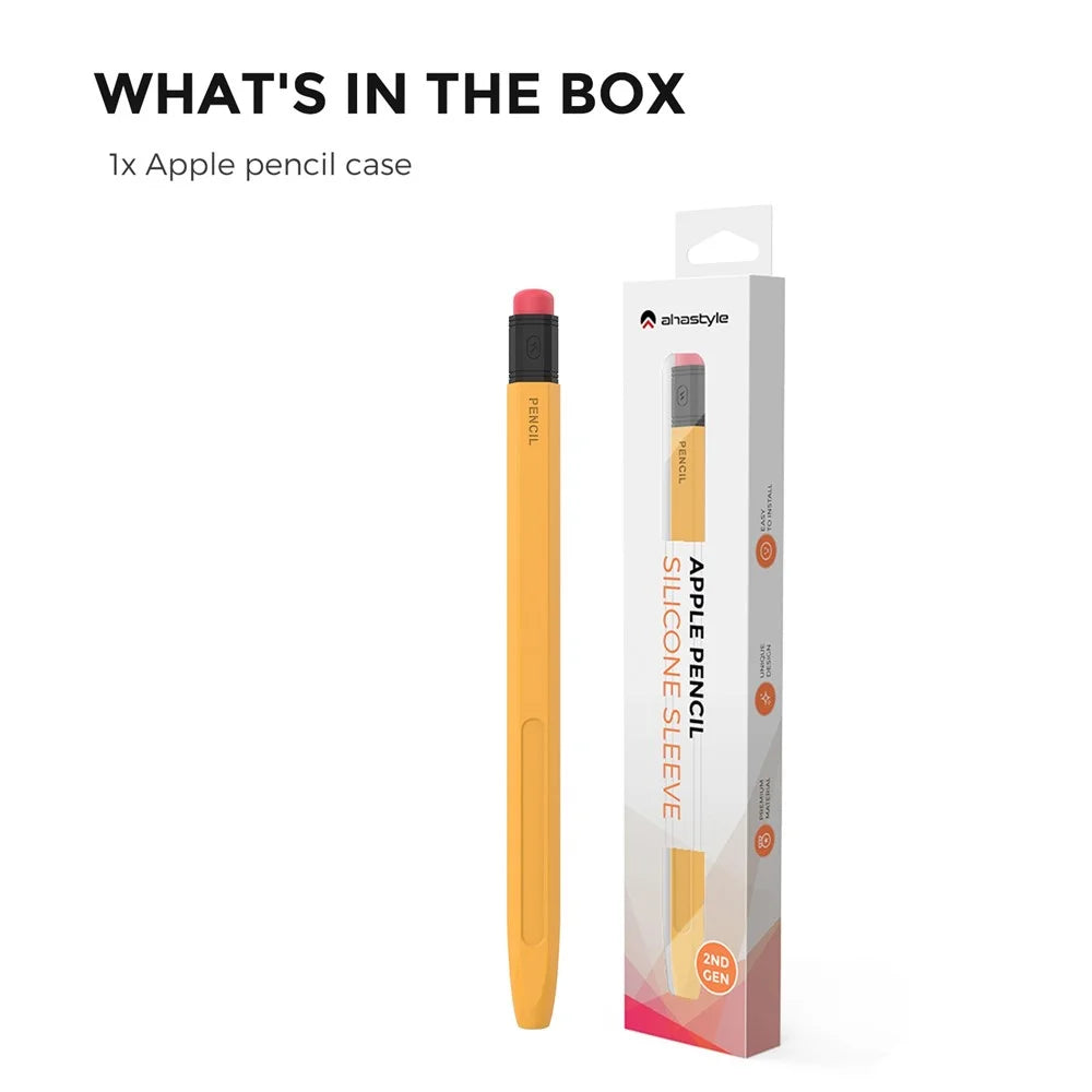 AHASTYLE PT180-2 For Apple Pencil (2nd Generation) Hexagon Design Anti-slip Stylus Pen Cover Silicone Protective Sleeve - Yellow - 7