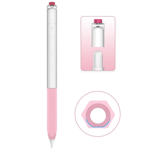 AHASTYLE PT-LC05 For Apple Pencil (2nd Generation) Jelly Style Translucent Stylus Pen Cover Silicone Anti-drop Anti-skid Protective Sleeve - Pink - 1