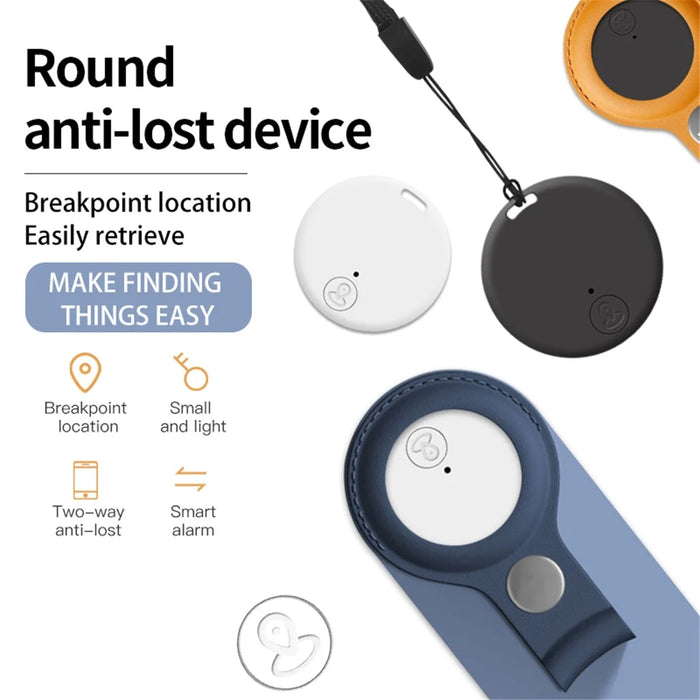 Y02 Round Shape Bluetooth-compatible 5.0 Tracker Item Locator with Key Chain Hole for Keys Wallets Phones Tablets - Black - 5