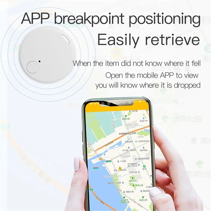 Y02 Round Shape Bluetooth-compatible 5.0 Tracker Item Locator with Key Chain Hole for Keys Wallets Phones Tablets - Black - 7