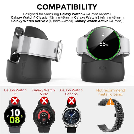AHASTYLE PT181 For Samsung Galaxy Watch4 40mm 44mm / Watch4 Classic 42mm 46mm Silicone Charging Base Cable Management Stand - White - 2