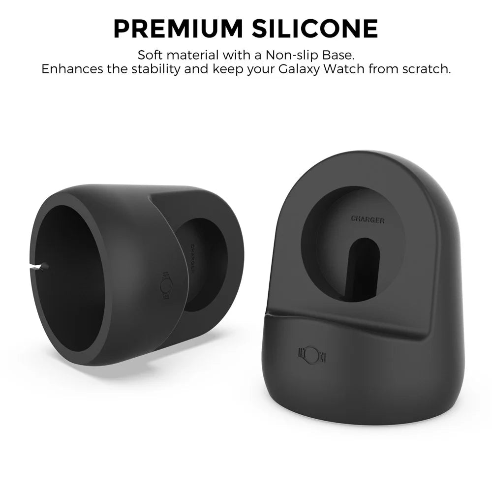 AHASTYLE PT181 For Samsung Galaxy Watch4 40mm 44mm / Watch4 Classic 42mm 46mm Silicone Charging Base Cable Management Stand - White - 3