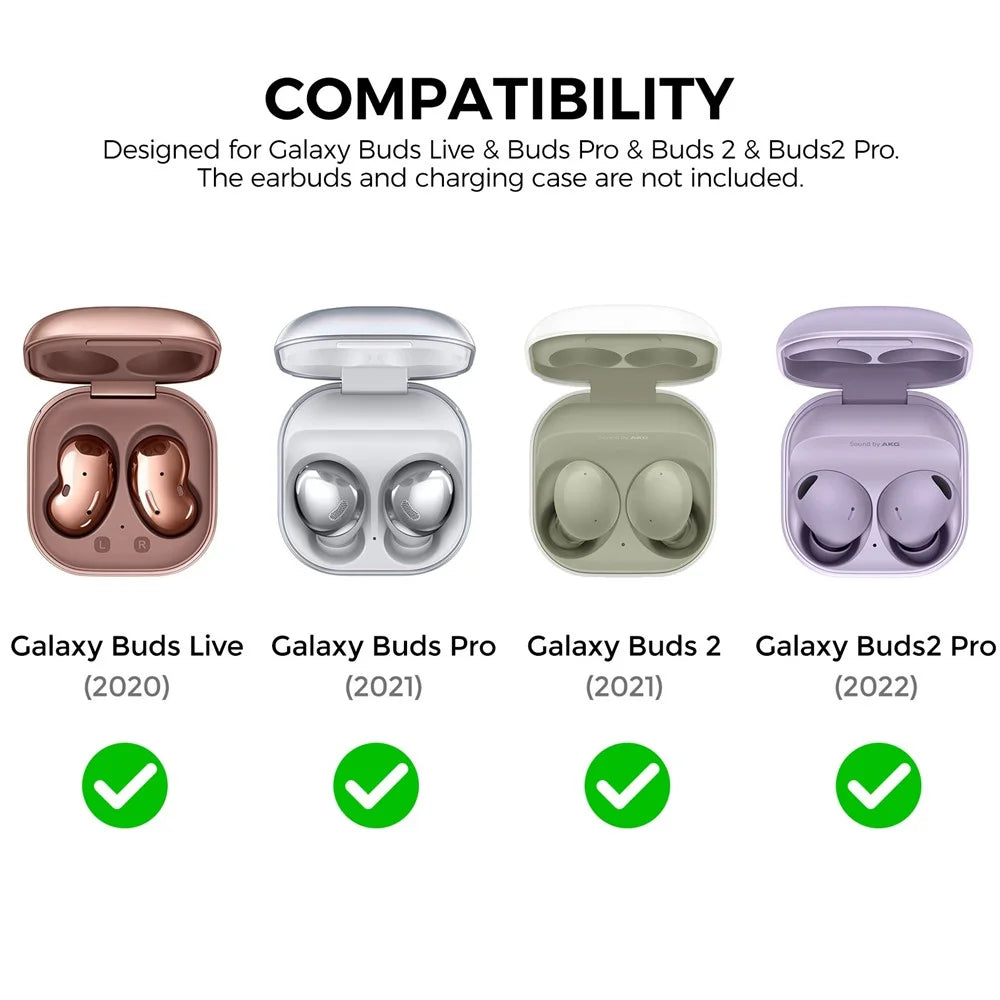 AHASTYLE WG84 For Samsung Galaxy Buds Live / Buds Pro / Buds 2 Case Diamond Texture Hard PC Earubds Cover - Transparent White - 6