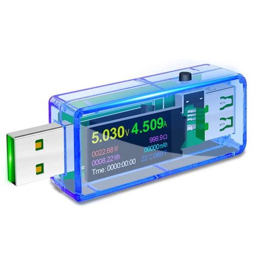 JUWEI U96P Digital Multimeter USB Tester IPS Digital Display Voltage Current Watt Meter Automatic Detection Tool - Blue - 1