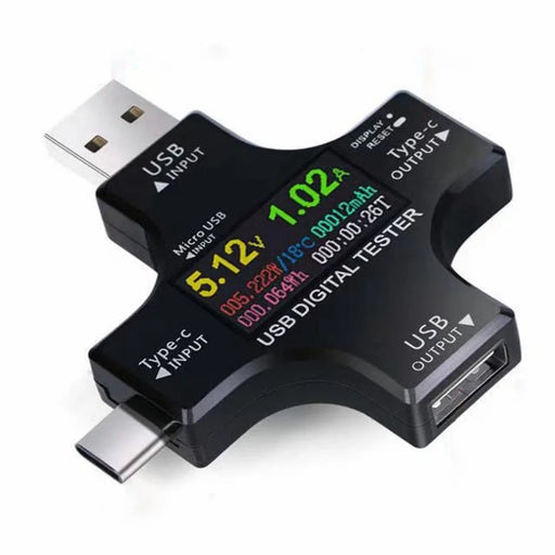 Bluetooth-compatible Multimeter Type C+USB Voltage Current Temperature Electric Quantity PD Tester with IPS Color Digital Display Screen - 1