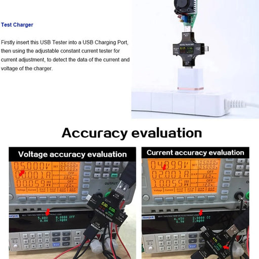 Bluetooth-compatible Multimeter Type C+USB Voltage Current Temperature Electric Quantity PD Tester with IPS Color Digital Display Screen - 2