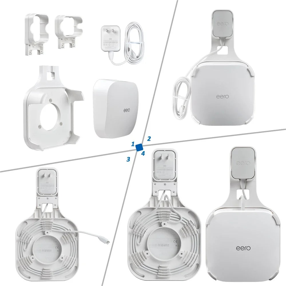 Space-saving Wall Mount Stand for Eero Pro 6 WiFi Router Holder Multi-function Wall Bracket - 7