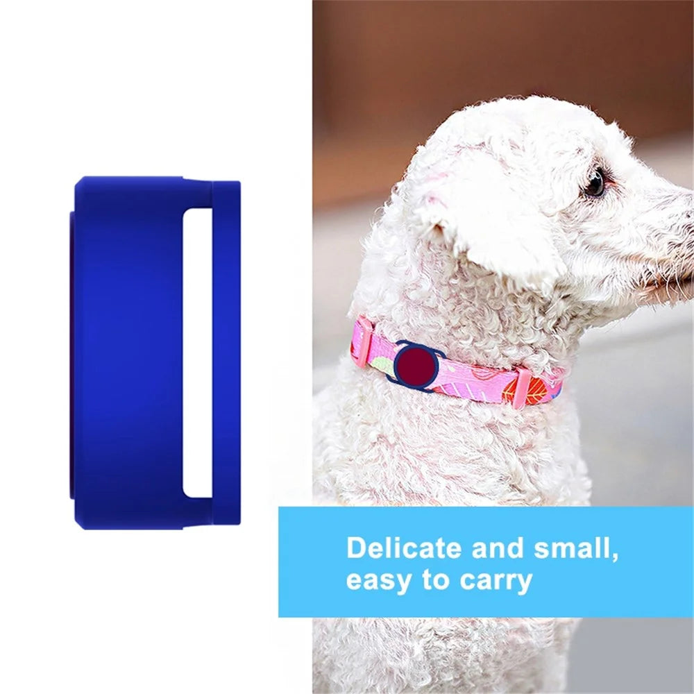 Protective Case for Apple AirTag Dog Cat Anti-lost Tracker Silicone Cover Soft Protection Shell, 30mm - Midnight Blue / Wine Red - 3