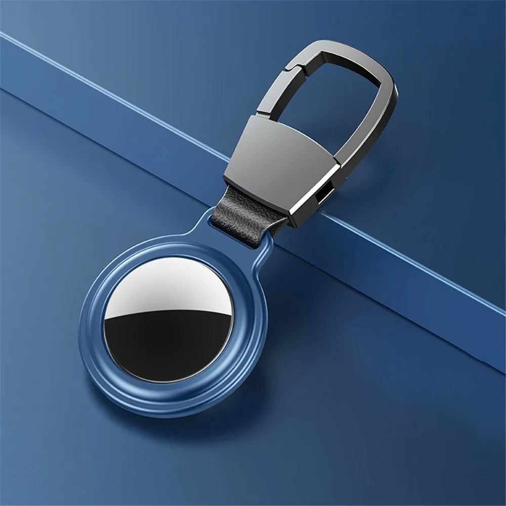 Magnetic Case for AirTag Keychain Protective Cover for Luggage Wallet Dog Collar - Marine Blue - 2