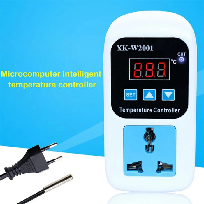 SMY-W2001 Temperature Controller Intelligent Digital Display Adjustable Temperature Socket with 1m Waterproof Probe - EU Plug - 7