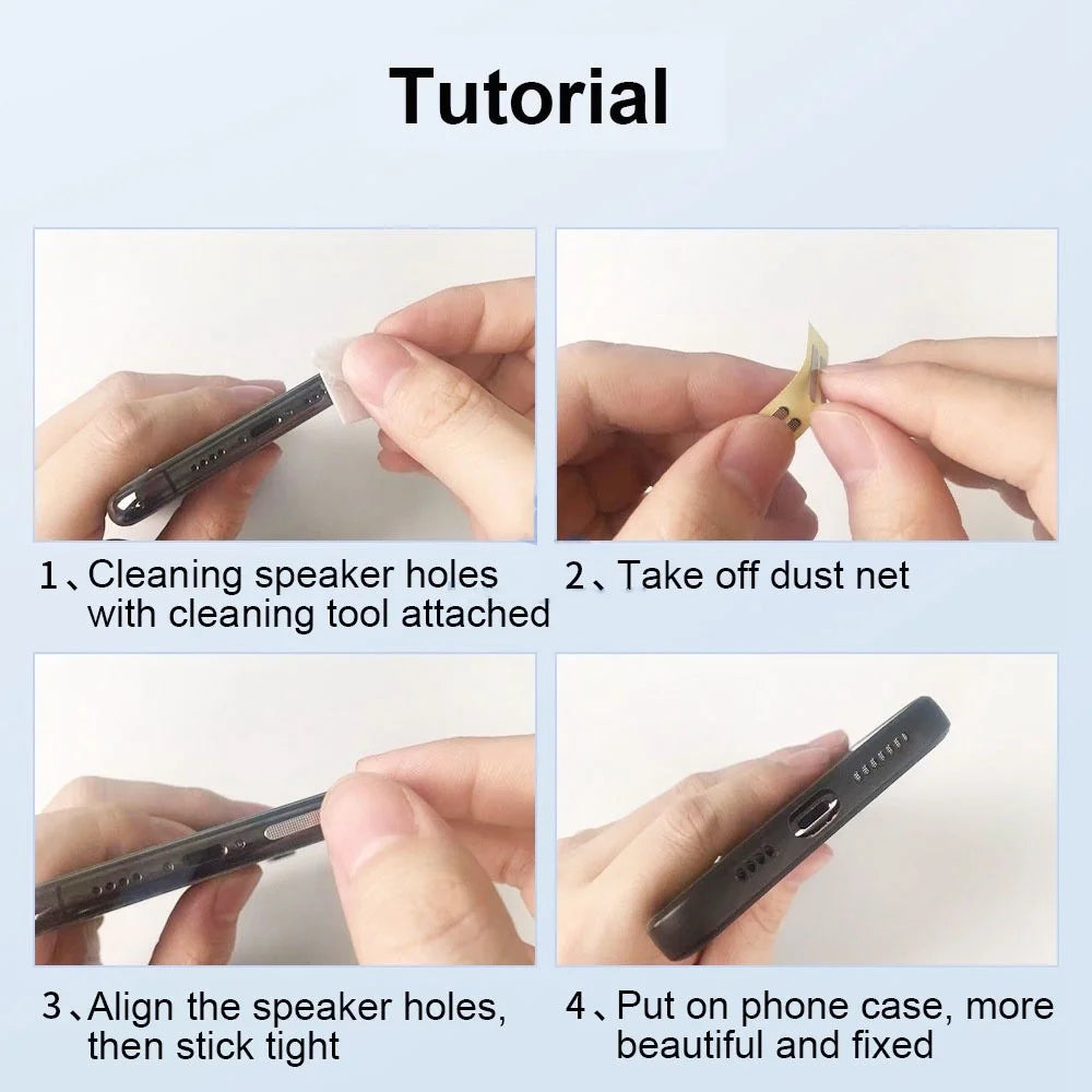 8Pcs / Set Phone Speaker Mesh for iPhone 11-14 Series, Dustproof Stickers Speaker Mesh Anti Dust Adhesive Cover - Black - 6