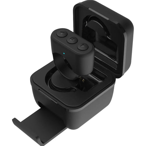 Cell Phone Bluetooth-compatible Remote Control with Phone Holder for Selfie Wireless Fingertip Ring Remote Controller (Included 200mAh Charging Case) - Black - 1