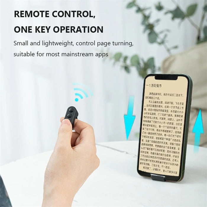 Cell Phone Bluetooth-compatible Remote Control with Phone Holder for Selfie Wireless Fingertip Ring Remote Controller (Included 200mAh Charging Case) - Black - 4