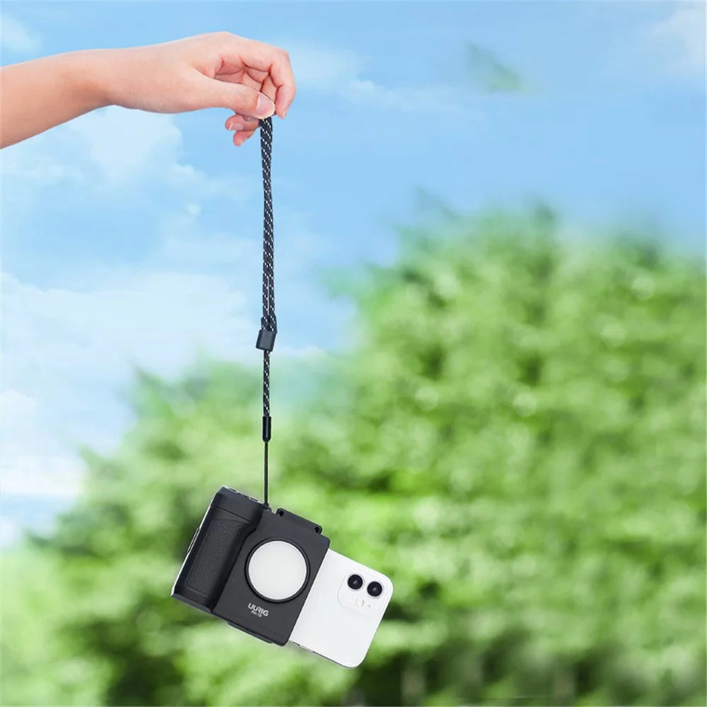 UURIG PH-10 Wireless Cell Phone Selfie Booster Handle Grip Phone Stabilizer Stand Holder with Bluetooth-compatible Remote / Fill Light for Photo photography, Live-Streaming, Video Recording - 3