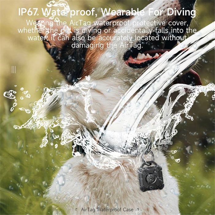 For Apple AirTag Tracker IP67 Waterproof TPU Case Shockproof Locator Protective Cover - Purple - 7