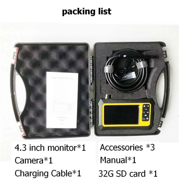 B317 1m Metal Wire 8mm 360-Degree Rotation Dual-Lens 4.3-inch Screen Endoscope 9-LED Waterproof Industrial Borescope Inspection Tool - 3