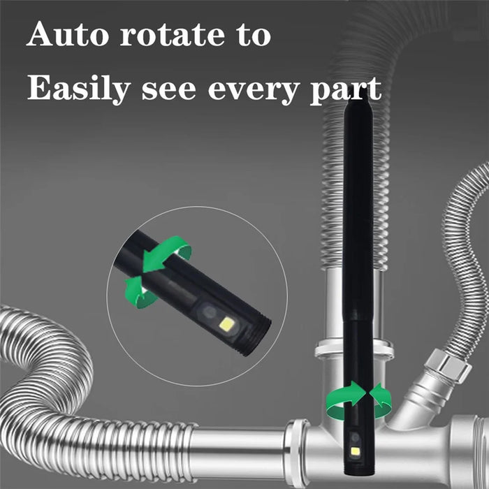 B317 1m Metal Wire 8mm 360-Degree Rotation Dual-Lens 4.3-inch Screen Endoscope 9-LED Waterproof Industrial Borescope Inspection Tool - 7