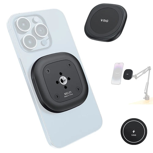 VRIG MG-01 Compatible with MagSafe to 1 / 4" Thread Adapter Mount Phone Holder Portable Magnetic Converter Support 360-Degree Adjustable - 1